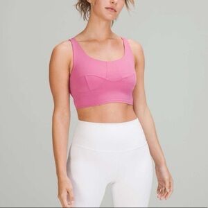 Pink Lululemon Nulu Front-Darting Yoga Bra *Light Support